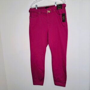 Bold elements Women's High Rise Curvy Jeans Pink Color Size 16 NWT